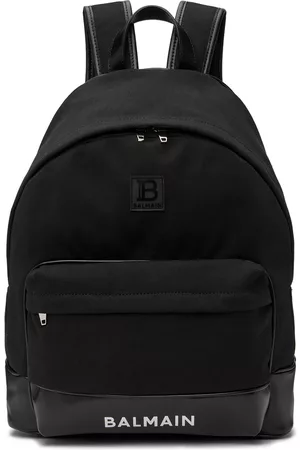 Balmain Kids Black Logo Backpack