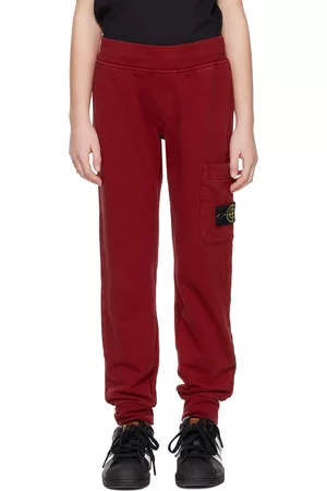 Stone Island Kids Red Garment-Dyed Lounge Pants