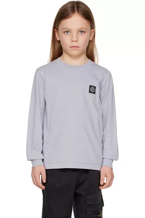 Stone Island Kids Purple Patch Long Sleeve T-Shirt