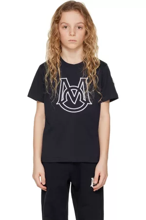 Moncler Kids Navy Embroidered T-Shirt
