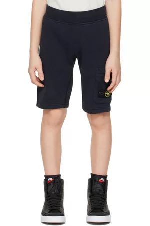 Stone Island Kids Navy Patch Shorts