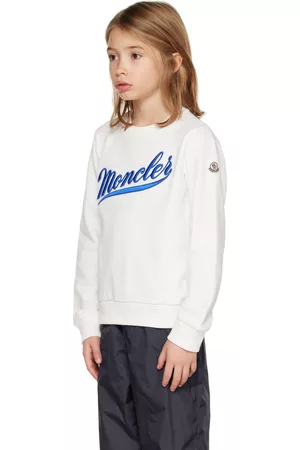 Moncler Kids White Embroidered Sweatshirt