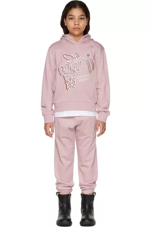 Moncler Tracksuits - Kids Pink Embroidered Tracksuit
