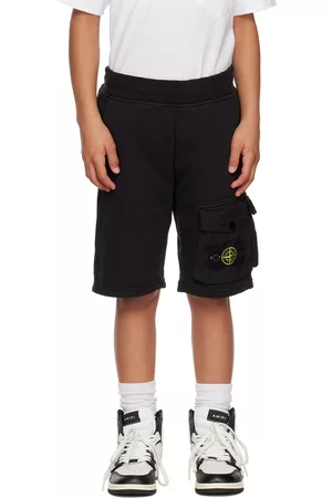 Stone Island Shorts - Kids Black Cargo Shorts