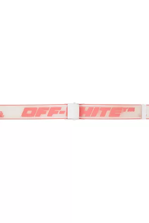 OFF-WHITE Women Belts - White & Pink Rubber Industrial Belt