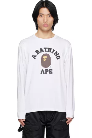 BAPE Men Long Sleeved T-shirts - College Long Sleeve T-Shirt