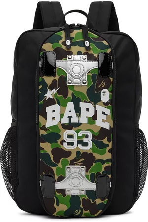 BAPE Kids Black ABC Camo Skateboard Backpack