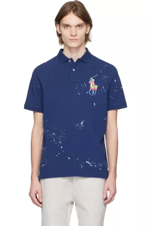 Ralph Lauren Men Polo Shirts - Blue Big Pony Polo