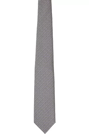 Tom Ford Navy & White Herringbone Tie