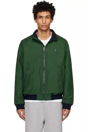 Ralph Lauren Men Bomber Jackets - Green Raglan Sleeve Bomber Jacket