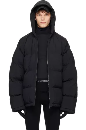 Balenciaga Puffer Wrap Peacoat in Black for Men