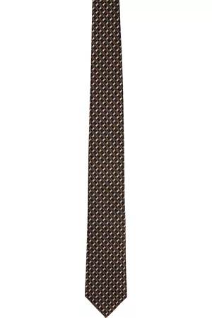 Z Zegna Men Neckties - Brown & Navy Jacquard Tie