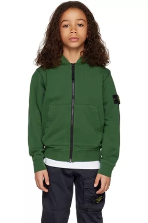 Stone Island Kids Green Zip Hoodie