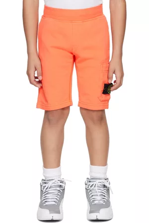 Stone Island Kids Orange Patch Shorts