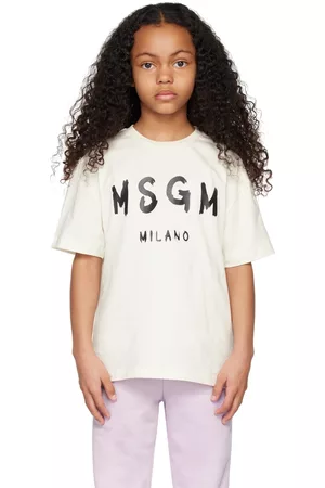 Msgm Kids Off-White Printed T-Shirt