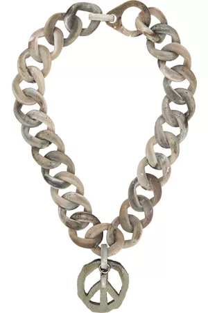 Moschino Women Necklaces - Gray Flintstones Edition Peace Necklace