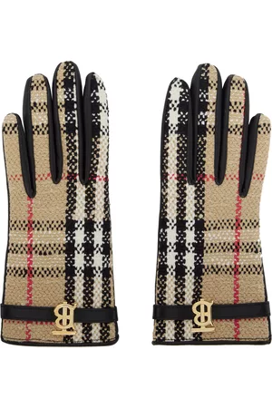 Burberry Black & Beige Vintage Check Gloves