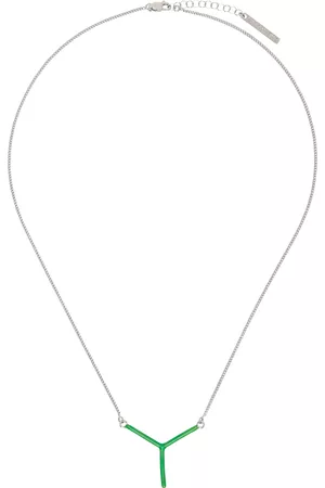 Y / PROJECT Silver & Green Mini Y Necklace