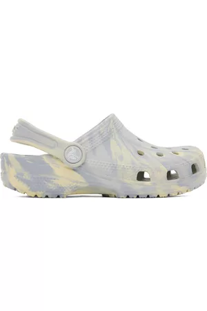 Crocs Kids Blue & Off-White Classic Marbled Clogs