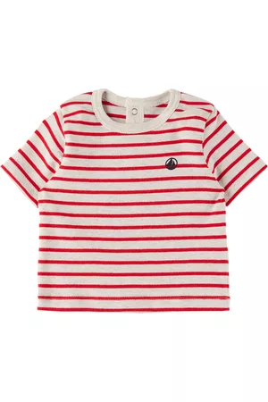 Petit Bateau Baby Gray & Red Stripy T-Shirt