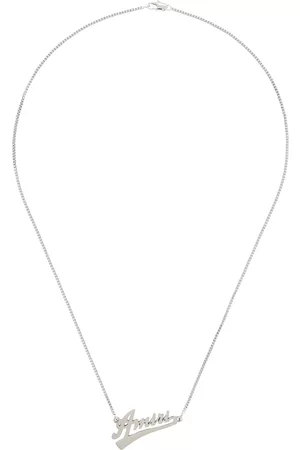AMIRI Silver Script Necklace