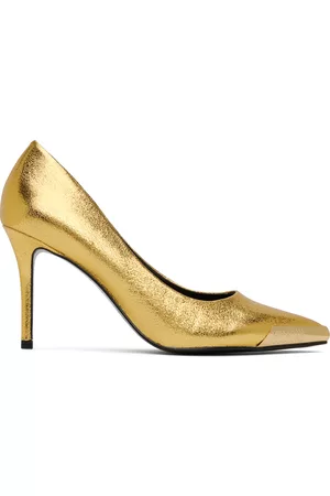 VERSACE Gold Crackle Heels
