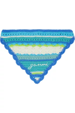 Ganni Blue Crochet Bandana