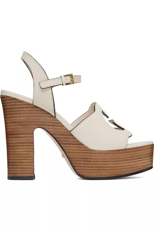 Gucci Off-White Interlocking G Heeled Sandals