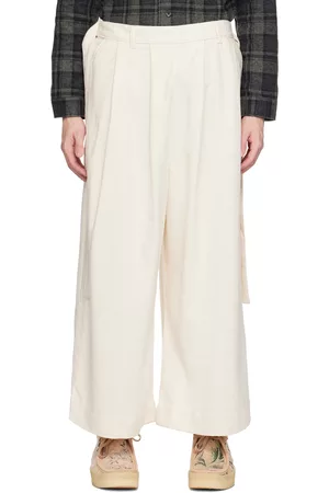 Naked & Famous Denim Off-White Wide Trousers