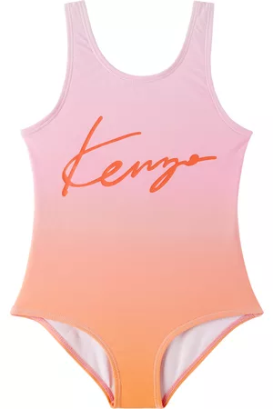 Kenzo Kids Pink & Orange Gradient One-Piece Swimsuit