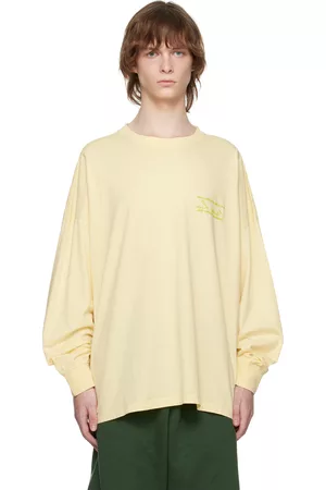 MARTINE ROSE Yellow Embroidered Long Sleeve T-Shirt