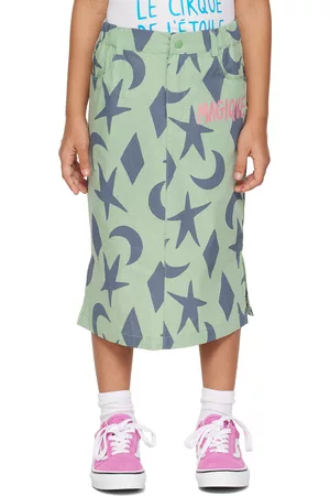 Jelly Mallow Kids Green 'Magique' Midi Skirt