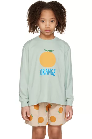 Jelly Mallow Kids Green 'Orange' Long Sleeve T-Shirt