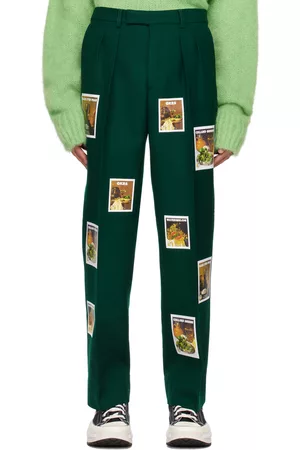 Sky High Farm Workwear Men Suit Pants - Green Denim Tears Edition Suit Trousers