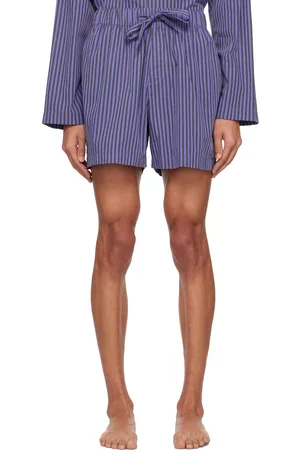 Tekla Blue Oversized Pyjama Shorts