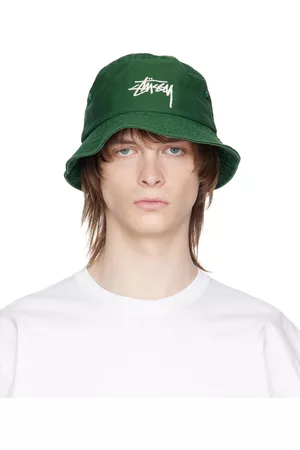 STUSSY Green Big Stock Bucket Hat