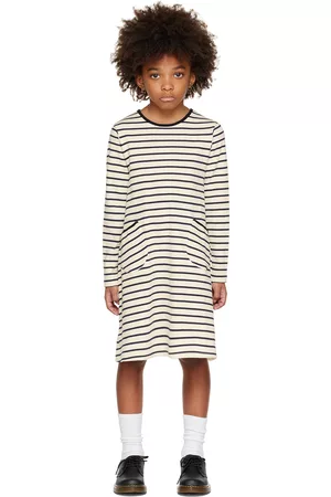 Kodomo BEAMS Kids Off-White Striped Dress