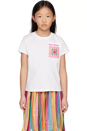 Marc Jacobs Kids White Crochet Pocket T-Shirt