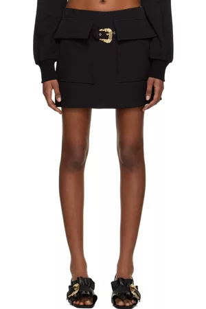 VERSACE Black Baroque Buckle Miniskirt