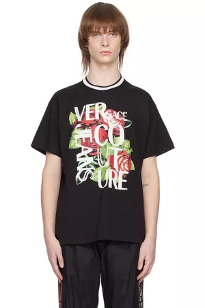 VERSACE Black Rose T-Shirt