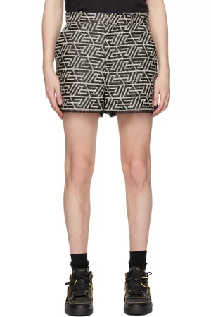 Balmain Black & White Fringe Shorts
