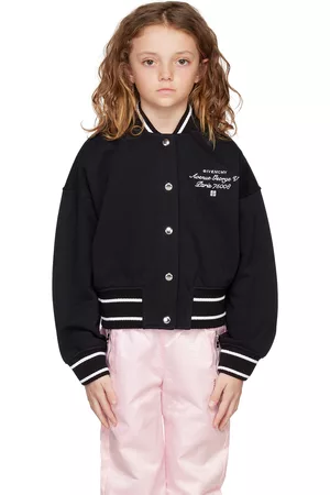 Givenchy Kids Black Embroidered Bomber Jacket