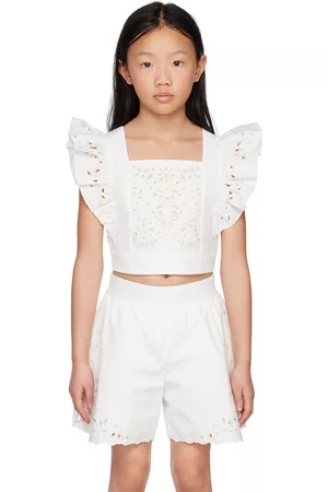 Chloé Kids Off-White Ruffled Top