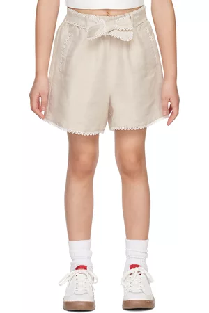 Chloé Kids Beige Lace Trim Shorts