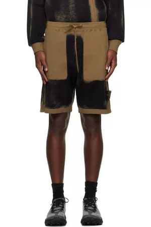 Stone Island Black & Taupe Patch Shorts