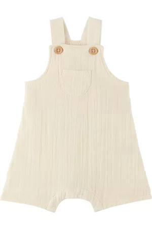Petit Bateau Baby Beige Patch Pocket Overalls