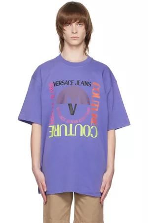 VERSACE Blue V-Emblem T-Shirt