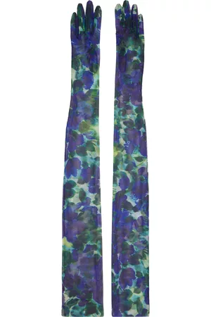 DRIES VAN NOTEN Blue Printed Gloves