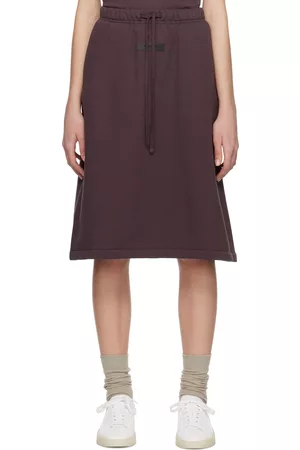Essentials Purple Drawstring Midi Skirt