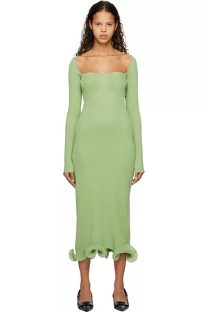 Elleme Green Long Sleeve Midi Dress